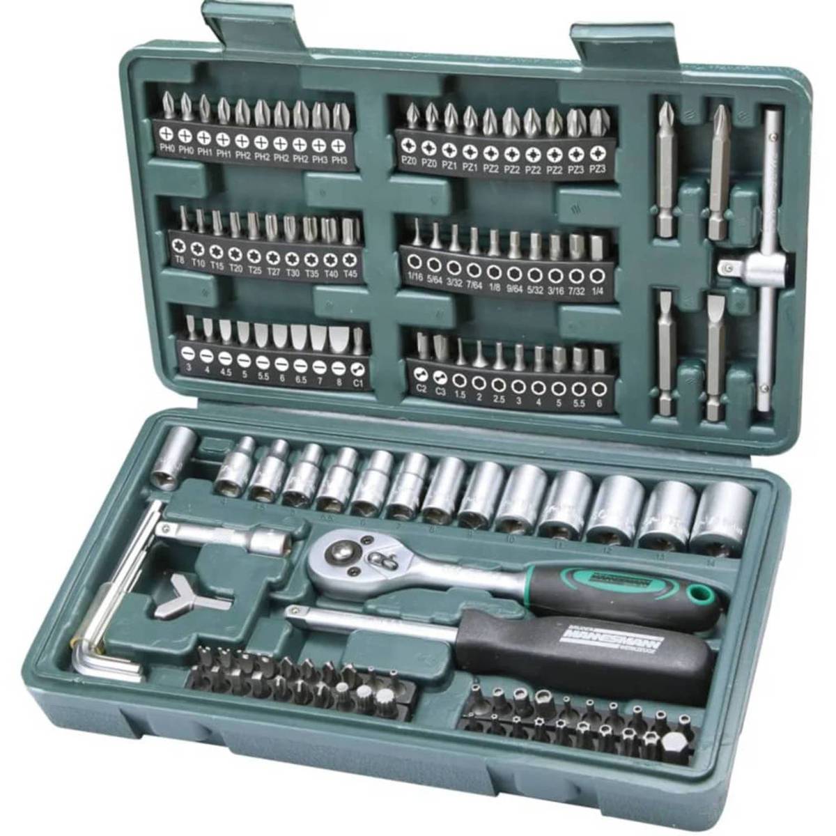 Brüder Mannesmann - Steeksleutelset - 1/4" (6,3 mm) - 130-delig 130-piece-0
