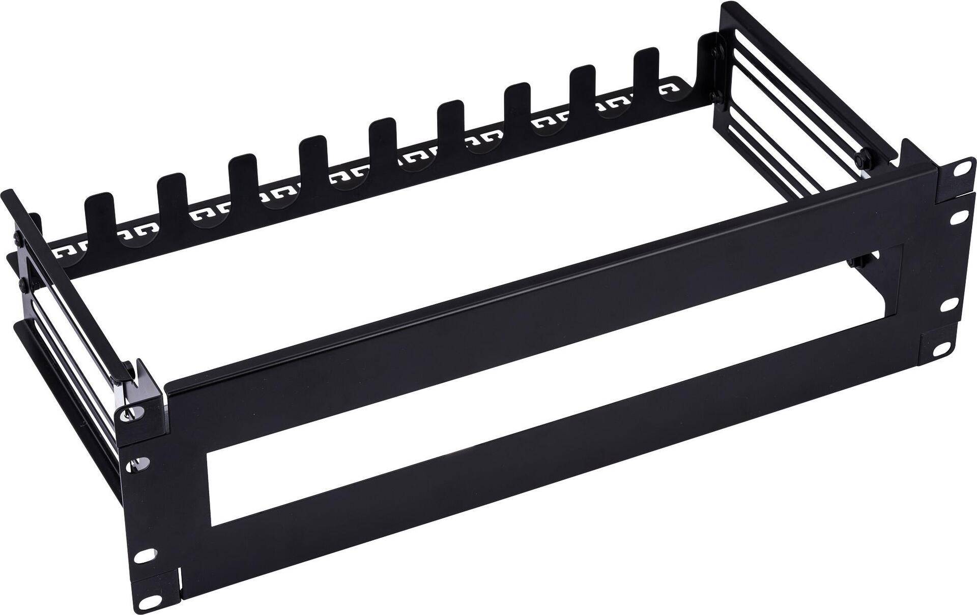 InLine 19" Aansluitstrip, 3U, Diepte-instelbare DIN-rail (19106A)-0