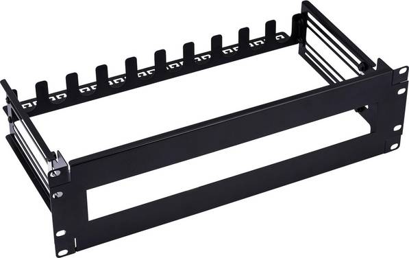InLine 19" Aansluitstrip, 3U, Diepte-instelbare DIN-rail (19106A)