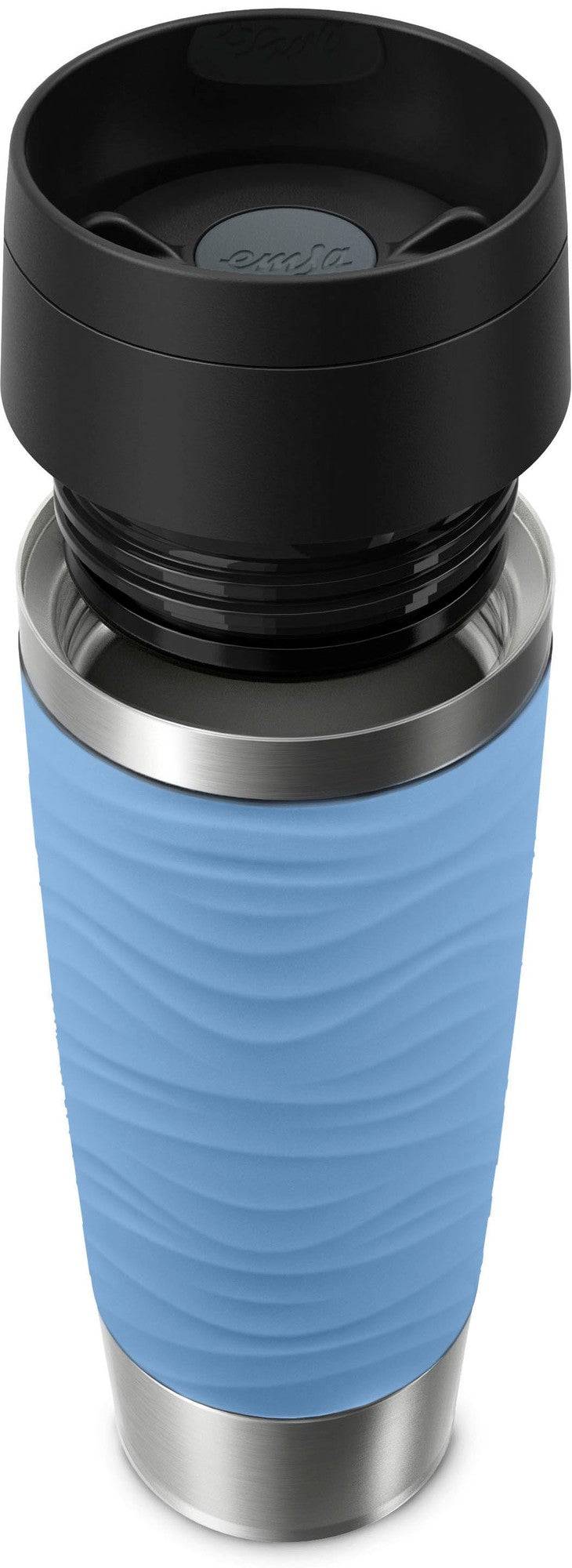 emsa Isolierbecher TRAVEL MUG Wave, 0,5 L., pastellblau hochwertiger, vakuumisolierter Edelstahlkörper, spül - 1 Stück-3
