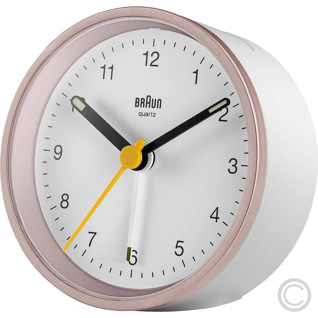 Braun BC12PW Quartz Alarmklok Roze/Wit Analoog Batterij (67103)-0