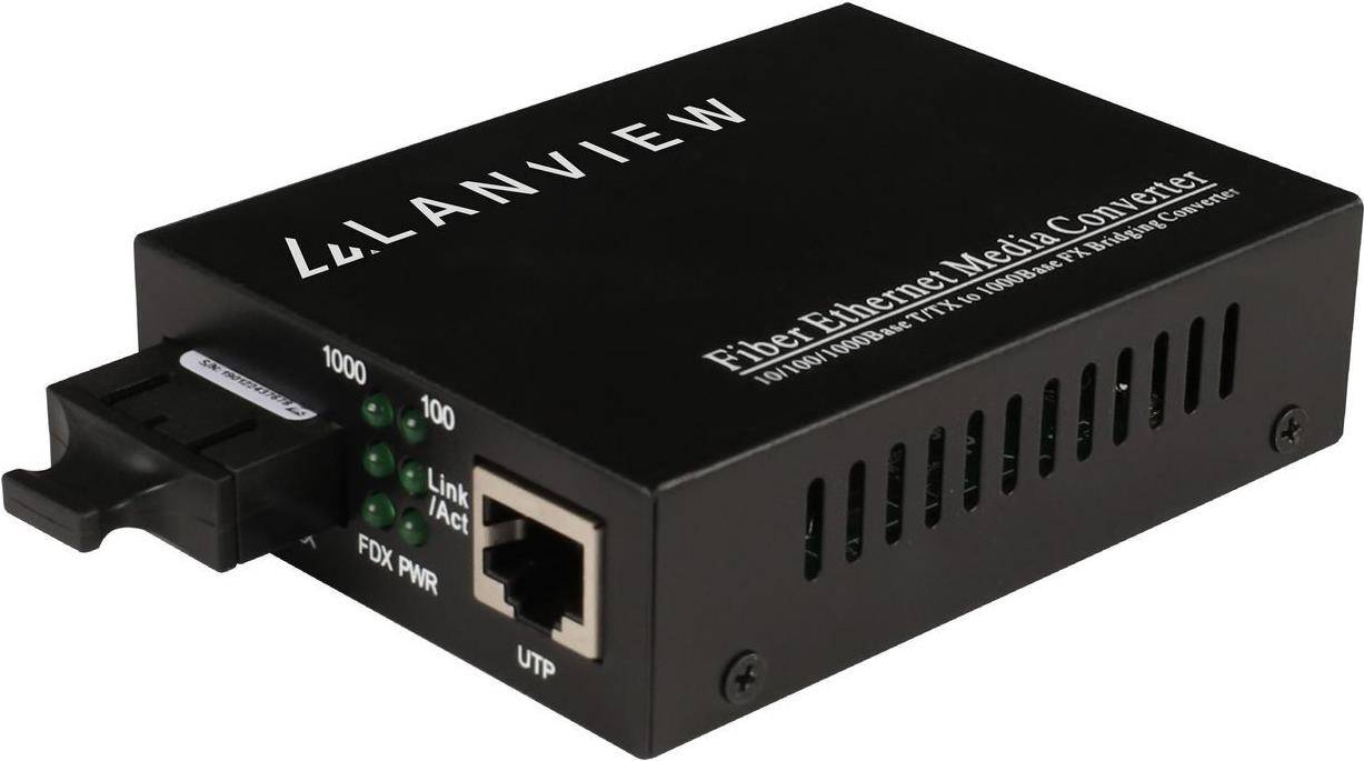 Lanview 10/100/1000Base-T RJ45 naar 1000Base-X SC Ongestuurde Mediaconverter-0