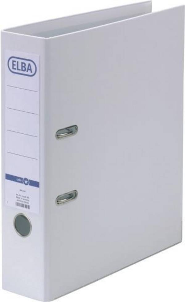 ELBA Rado Star Ringband, Rugbreedte 80 mm, Wit, DIN A4, PP Binnenkant, Duidelijke Pocket met Inzet (10468 Wit)