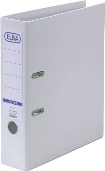 ELBA Rado Star Ringband, Rugbreedte 80 mm, Wit, DIN A4, PP Binnenkant, Duidelijke Pocket met Inzet (10468 Wit)-0