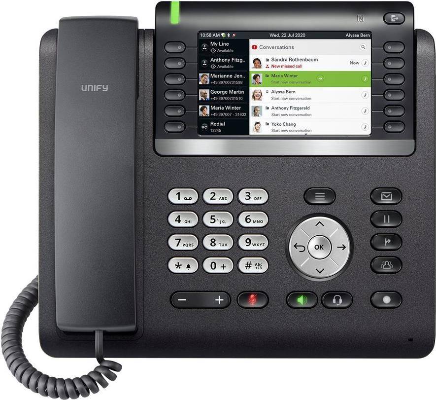 Unify OpenScape Bureau Telefoon CP700X VoIP Telefoon met Bluetooth SIP - Zwart/Zilver-0