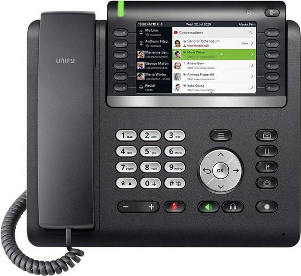 Unify OpenScape Bureau Telefoon CP700X VoIP Telefoon met Bluetooth SIP - Zwart/Zilver