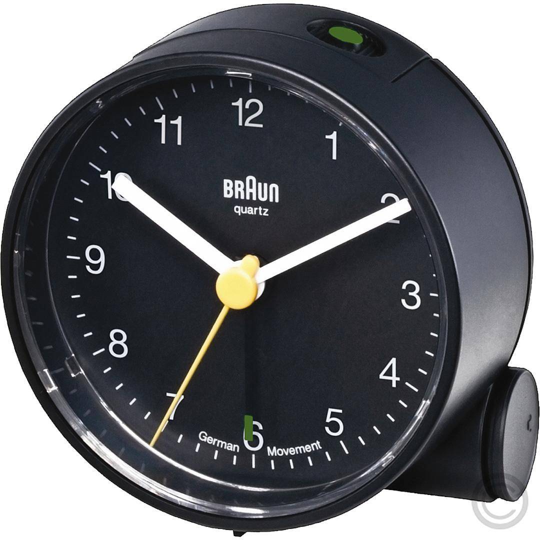 Braun BC01B Quartz Alarmklok Rond Zwart Analoog Batterij-0