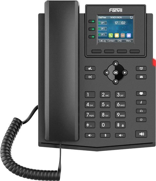 Fanvil X303W IP Telefoon Zwart Bedrade Handset Desktop/Wandmontage Linux SIP Info X303W-0