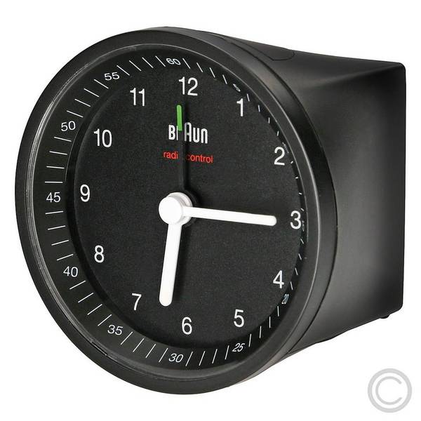 Braun BC07B-DCF - Radiogestuurde Wekker - Zwart - Quartz - Analoog - Geel - Batterij