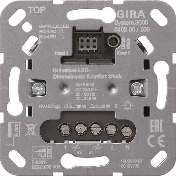 Gira Uni-LED Dimmer Insteek, 2-gang, S3000,540200