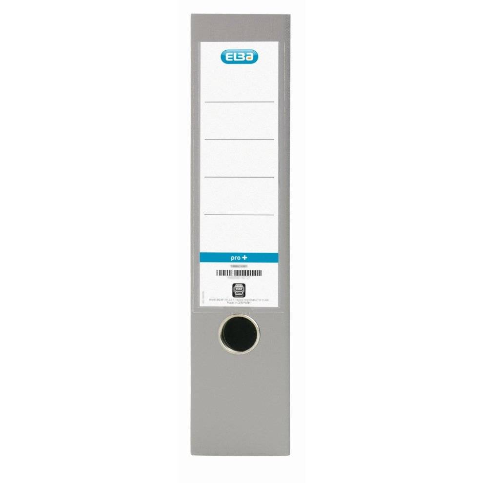 ELBA rado star binder 80 mm rugbreedte grijs DIN A4 PP binnenkant doorzichtige pocket vervangbaar insert (10468 GR)-1