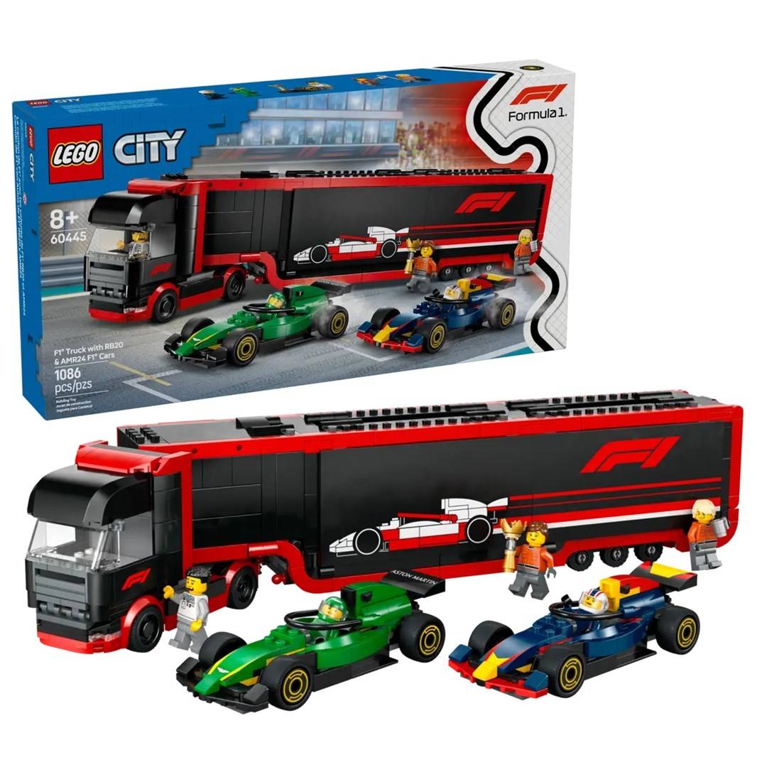 LEGO City F1 Truck met RB20 & AMR24 Auto's Bouwset 60445-0