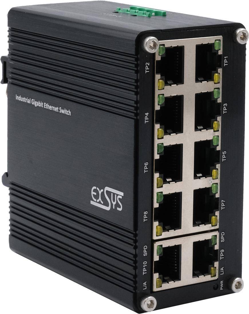 Switch 10-Poort Industrie Ethernet 10 x 10/100/1000Tx, 12-48VDC 10Port EX-62025-0