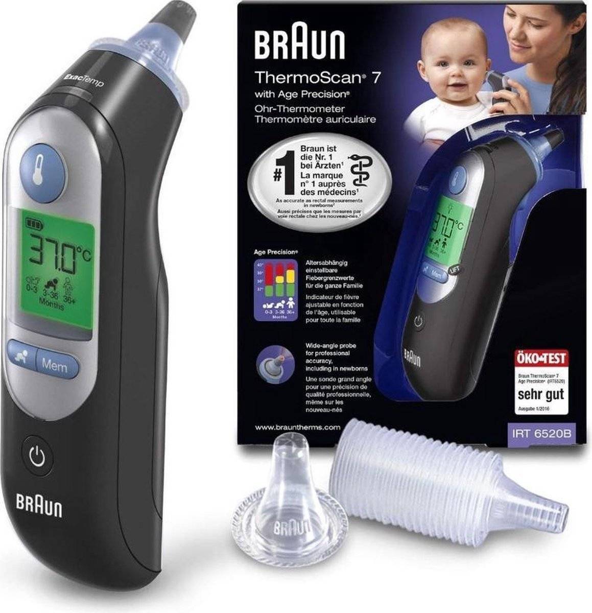 Braun ThermoScan 7 Oorthermometer Zwart (IRT6520B)-0