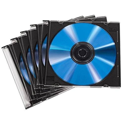 Hama Slim Jewel Case voor Geheugen CD - Transparant-Zwart (Verpakking van 50) (00051269)-1