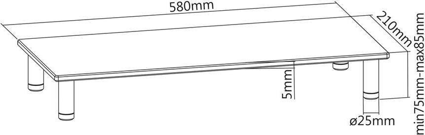 ROLINE LCD-displaystandaard Metaal Glas 17.02.3376-0