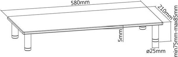 ROLINE LCD-displaystandaard Metaal Glas 17.02.3376