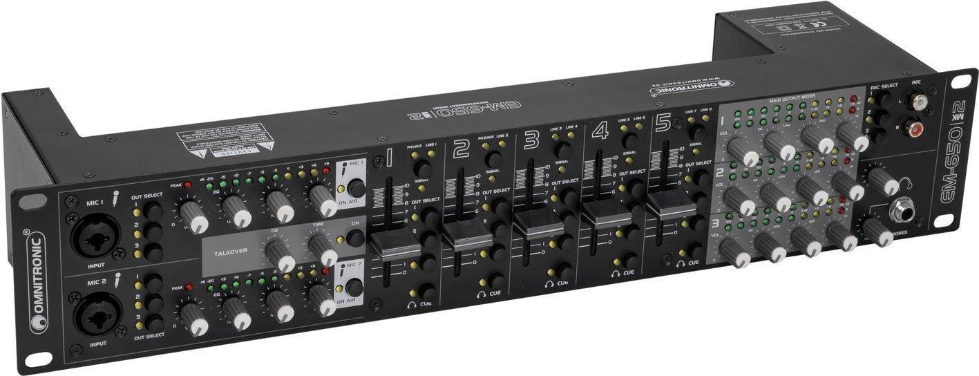 OMNITRONIC EM-650B MK2 Entertainment Mixer voor Studio en Live Gebruik (10007113)-0