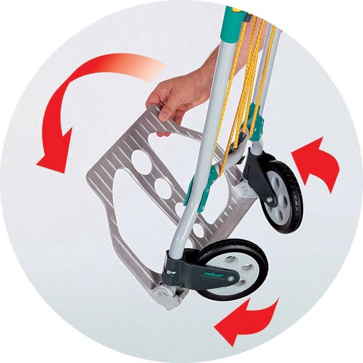 wolfcraft TS 600 - Handtruck - Aluminium - 70 kg Capaciteit - 2 Wielen - Zwart-0