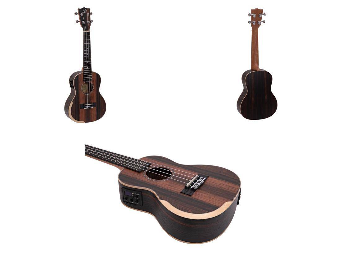 DIMAVERY UK-800 Concert Ukulele, Ebben-0