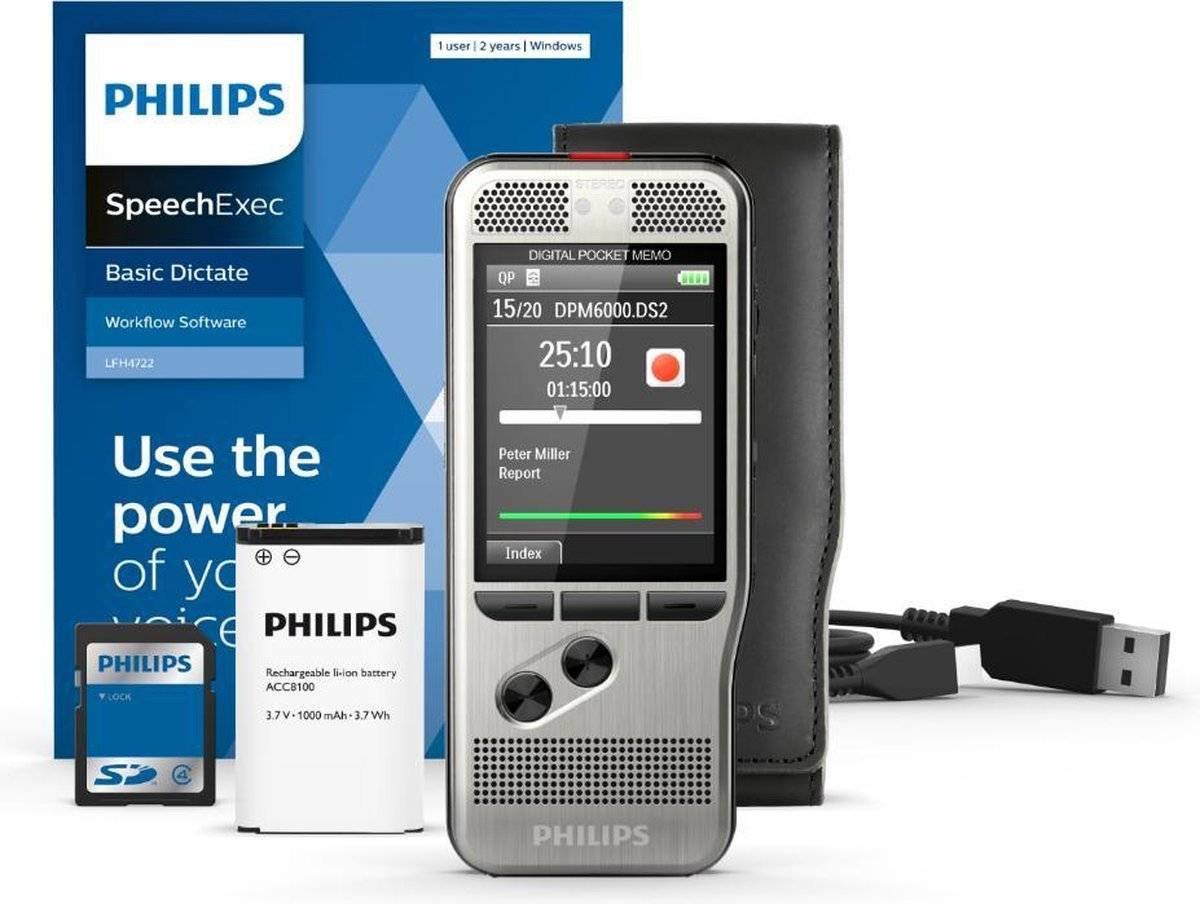 Philips Digitale Pocket Memo DPM6000 Diktaparaat (DPM6000/02)-0
