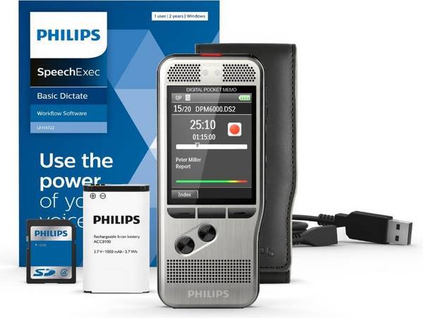 Philips Digitale Pocket Memo DPM6000 Diktaparaat (DPM6000/02)