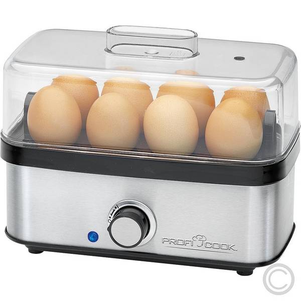 PROFI COOK Eierenkoker PC-EK 1275 Zwart/Zilver 400 W Tot 8 Eieren Omeletfunctie
