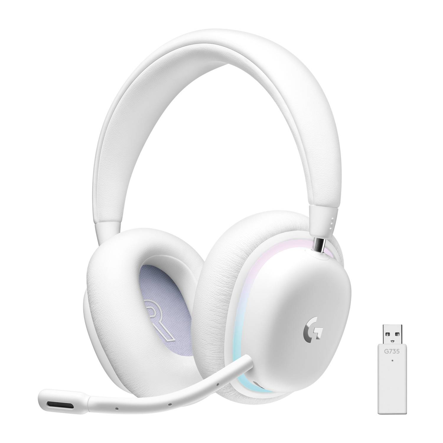 Logitech G G735 - Headset - ohrumschließend - Bluetooth / LIGHTSPEED - kabellos - 3,5 mm Stecker - White Mist (981-0010-5