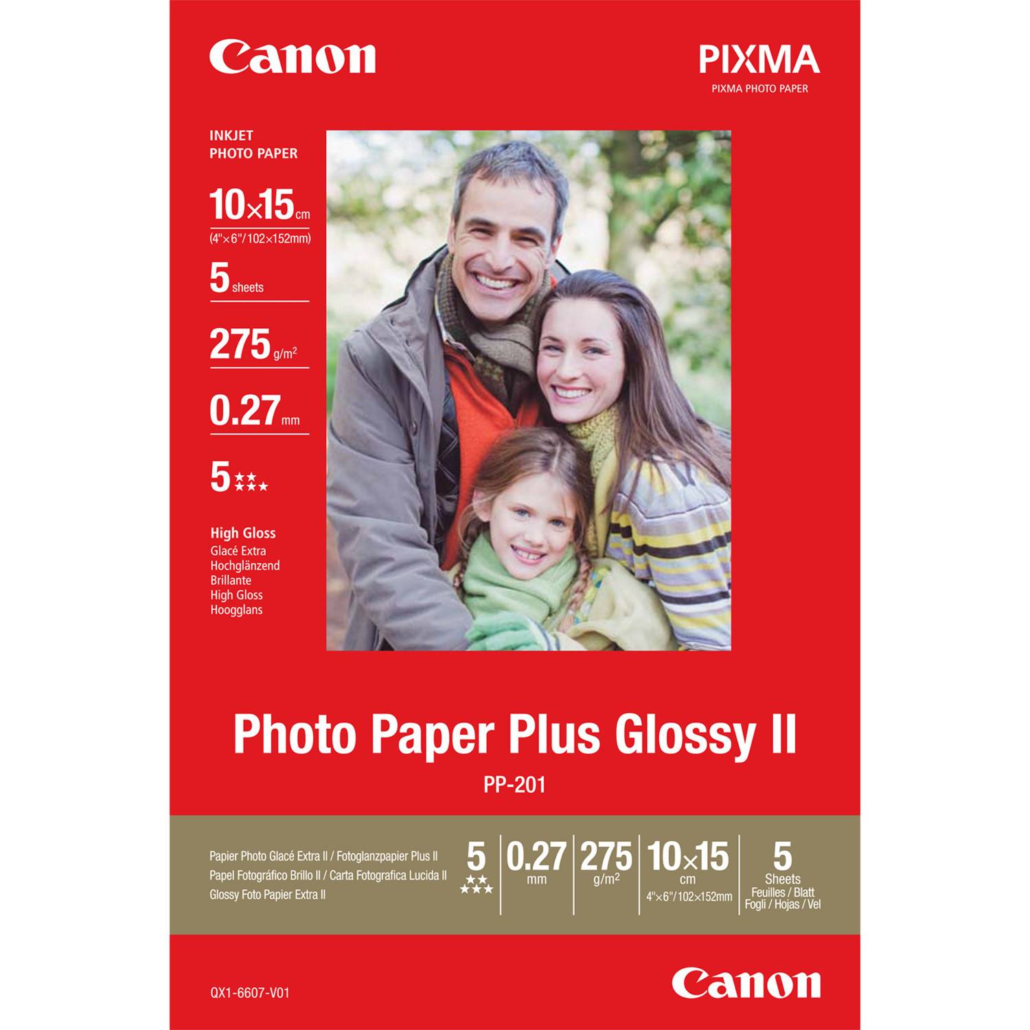 Canon PP-201 10x15 cm, 5 vel Fotopapier Plus Glanzend II 265 g-3