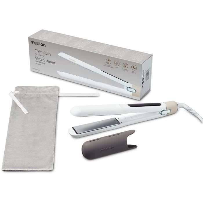 Stijltang - MEDION - MD19925 - 56 W - 5 programma's - 165 tot 210 °C - LED-display - Wit-0