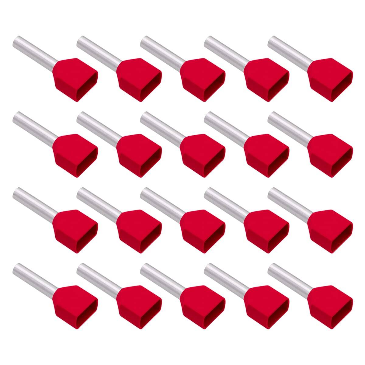 VLTG Geïsoleerde Aderhuls 2x1.00/8mm Rood - Eindhuls - Kabelschoen - 20 stuks-0