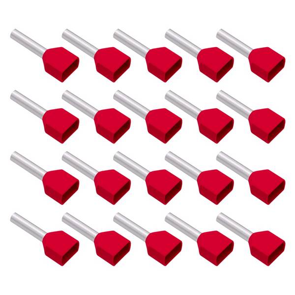 VLTG Geïsoleerde Aderhuls 2x1.00/8mm Rood - Eindhuls - Kabelschoen - 20 stuks