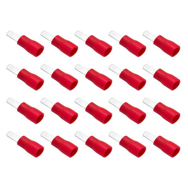 VLTG Geïsoleerde Vlakstekker 2.8mm Rood - Faston Male Connector - Kabelschoen 0.5-1.5 mm² - 20 stuks