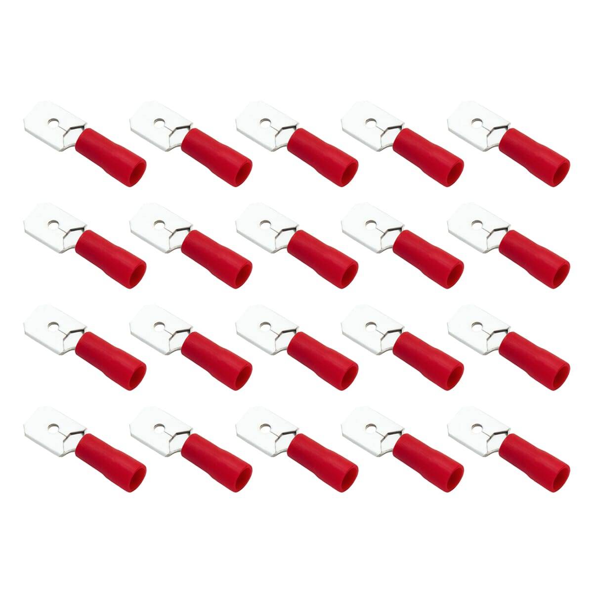 VLTG Geïsoleerde Vlakstekker 4.8mm Rood - Faston Male Connector - Kabelschoen 0.5-1.5 mm² - 20 stuks-0