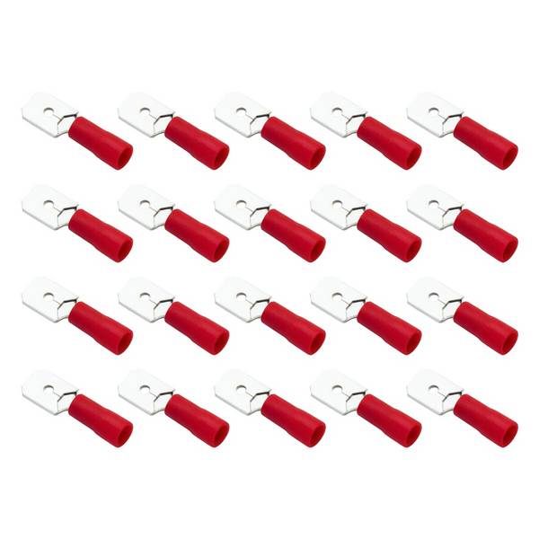 VLTG Geïsoleerde Vlakstekker 4.8mm Rood - Faston Male Connector - Kabelschoen 0.5-1.5 mm² - 20 stuks