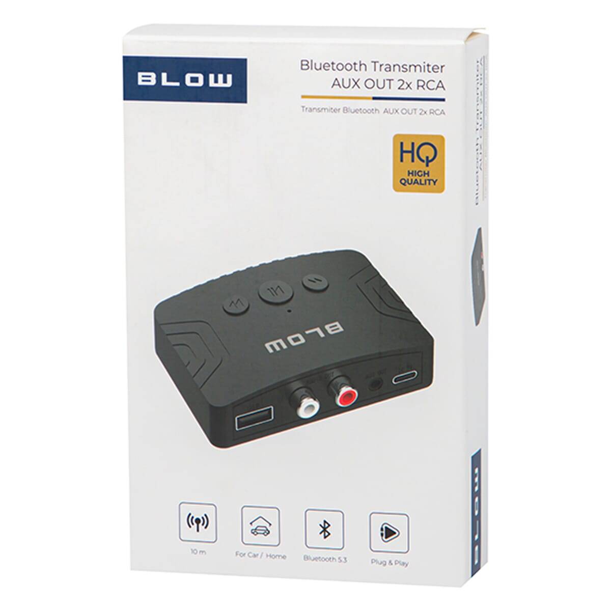 BLOW Bluetooth Receiver - AUX OUT 3.5mm & 2x RCA - Bluetooth 5.3 - 10m bereik - Plug & Play-2