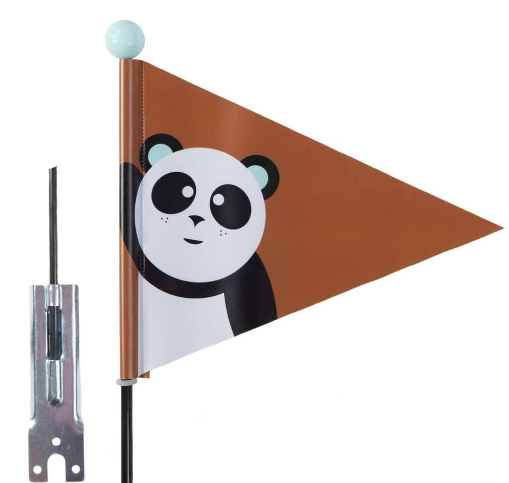 Veiligheidsvlag PexKids Panda - bruin met panda print-0