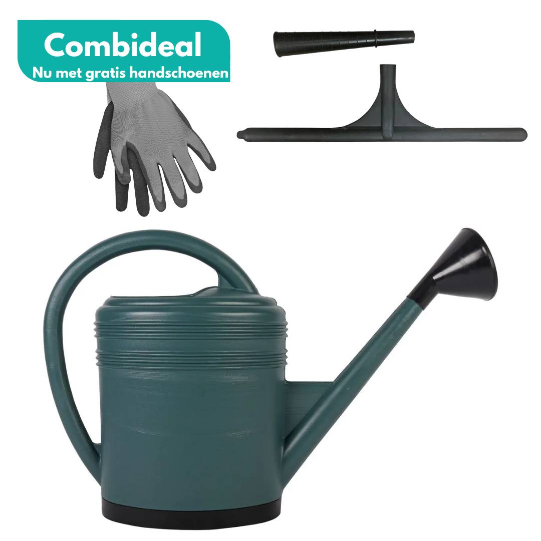 Tuilana - COMBIDEAL - Gieter - 15L - luxe verstevigde rand + sproeier - Met extra breedsproeier --0