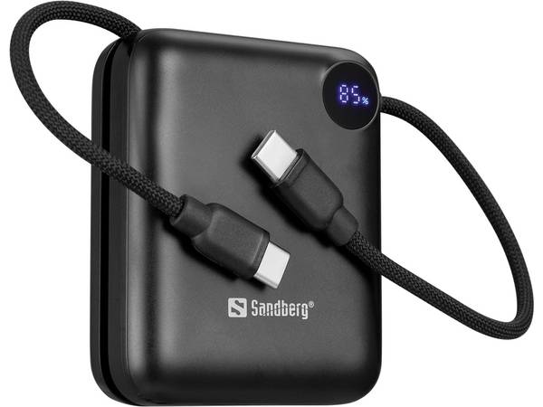 Sandberg Powerbank 10000 mAh Connect is je compacte en krachtige energiebron voor onderweg