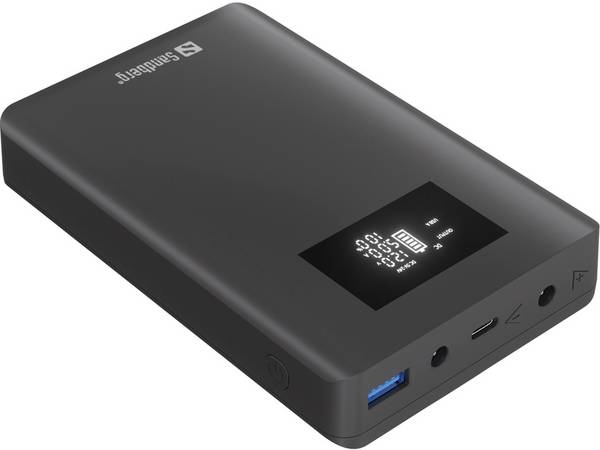 Sandberg Laptop Powerbank 20000 mAh is een compacte en krachtige oplossing voor het draagbaar opladen