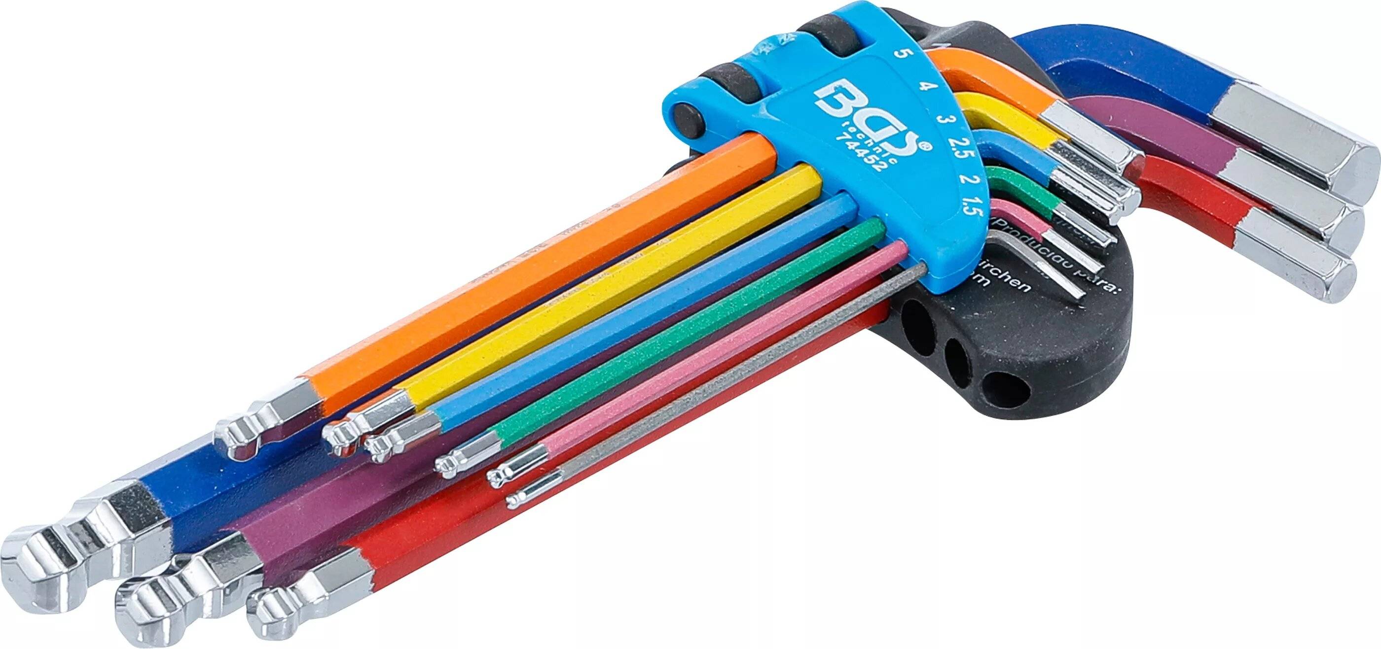BGS Stiftsleutelset - meerkleurig - binnenzeskant met kogelkop 1,5 - 10 mm - 9 delig-3
