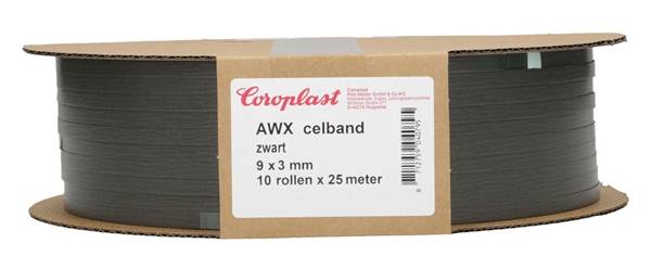 WOODCAP Glasband Coroplast Awx 9X4 Mm Zwart - 10X20 M Karton-0