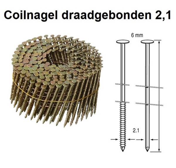 Coil-Nagels Verzinkt Dutack 2.1X50 Ring Nk-0