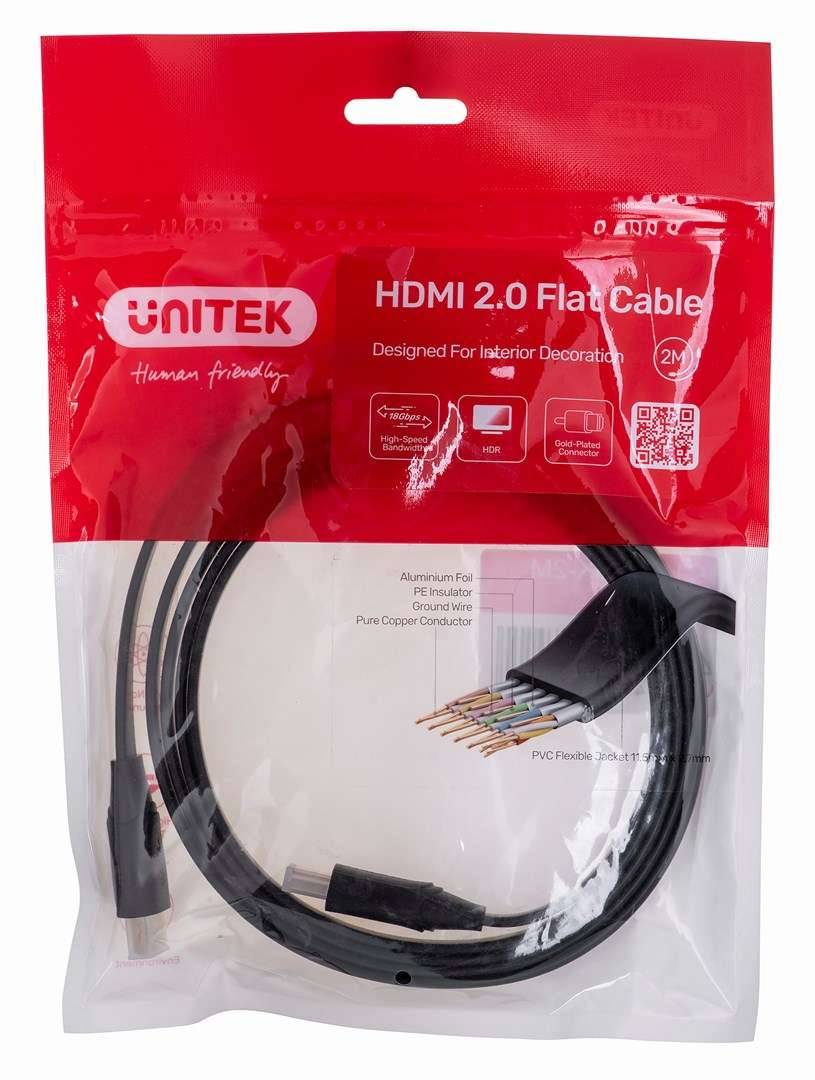 UTK UNITEK KABEL HDMI 2.0 4K60HZ, PLAT, 2M, C11063BK-2M-0