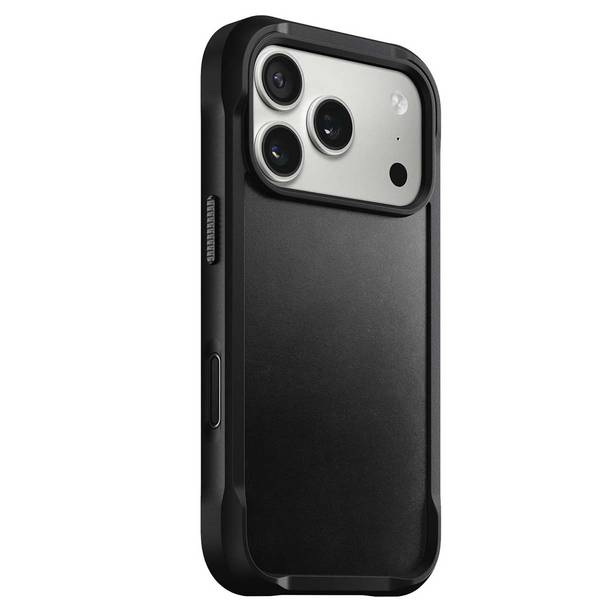 Nomad Rugged Leather Case iPhone 17 Pro Zwart Horween
