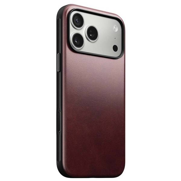 Nomad Modern leren hoesje voor iPhone 17 Pro Max, bordeauxrood Horween