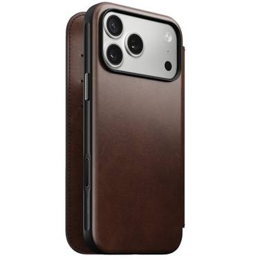 Nomad Modern Leather Folio iPhone 17 Pro Max Rustic Brown H