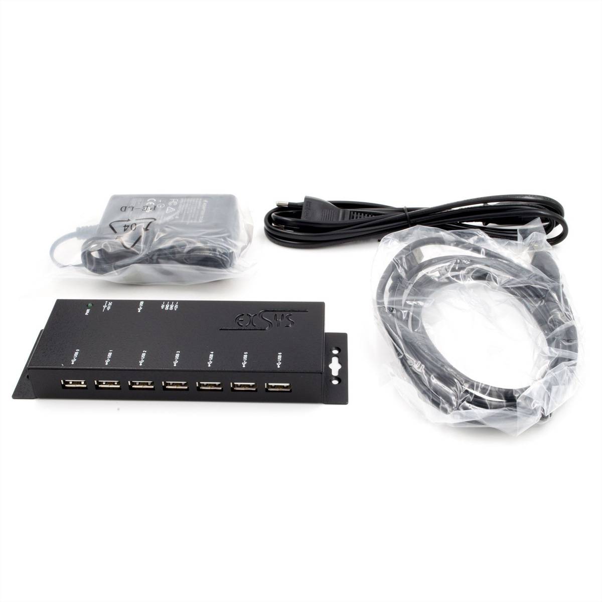 Exsys EXSYS - EX-1177-2S USB 2.0 Hub mit 15KV ESDÜberspannungs-Schutz USB-hub Zwart-1