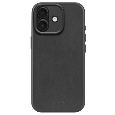 Decoded leren achterkant voor iPhone 17, zwart