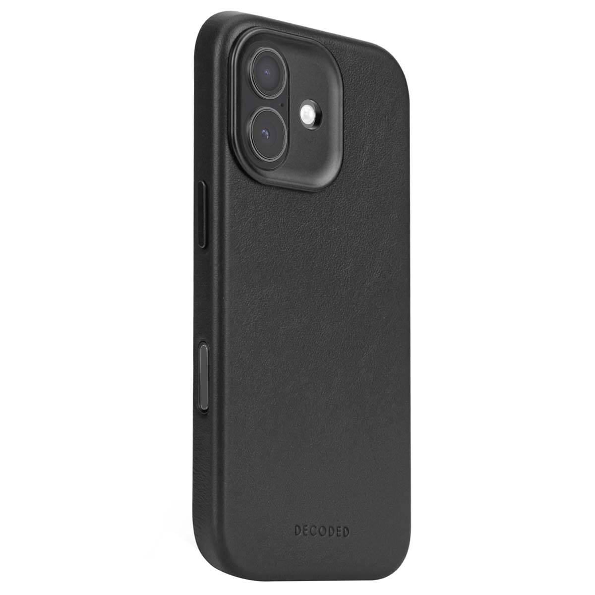Decoded leren achterkant voor iPhone 17, zwart-1